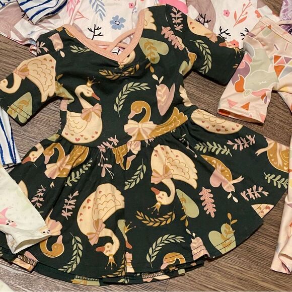 Dot Dot Smile 6 Ballet Style Dresses Multiple Patterns and Colors Size 6-12 mos - Picture 3 of 12